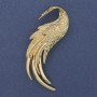 Broche «Oiseau de feu», strass blancs, métal doré, 60×37 mm+