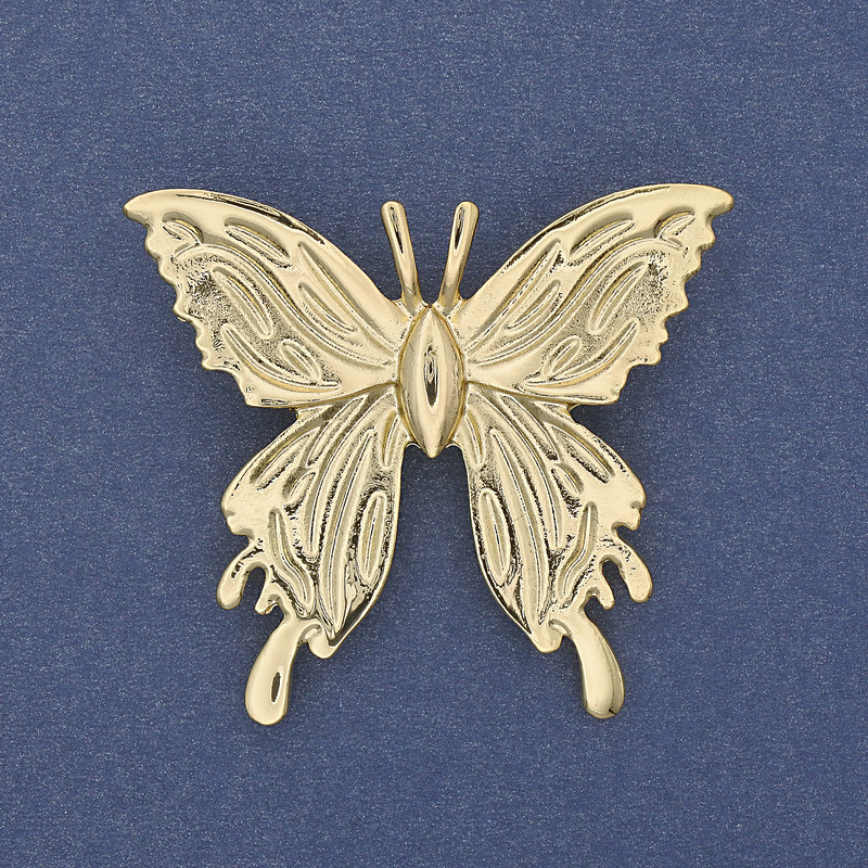 Broche Papillon en métal doré 45×42 mm+
