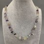 Collier en fluorite - éclats, diamètre 6-12×3-5 mm, longueur 45 cm ± avec fermoir
