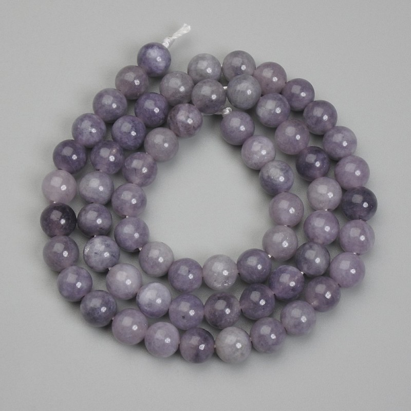Perles d'iolite – billes rondes, diamètre 6 mm, longueur 38 cm ±