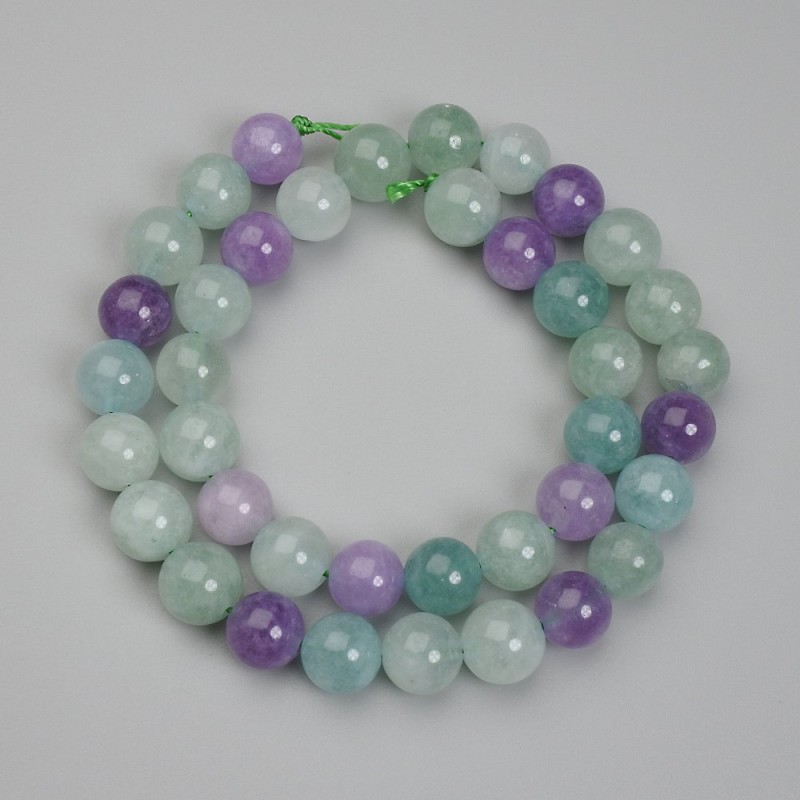 Perles de fluorite boule, diamètre 10,5 mm, longueur sur fil environ 38 cm