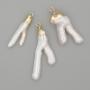 Pendentif en perles baroques, métal doré, diamètre assortiment 25-44 × 14-16 mm ± taille assortie