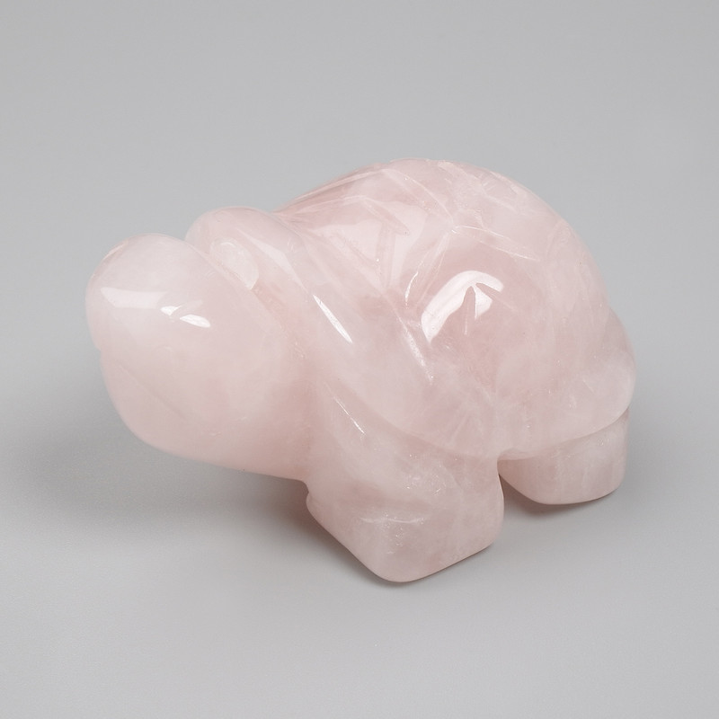 Statue souvenir Tortue en quartz rose 50×30×25 mm+