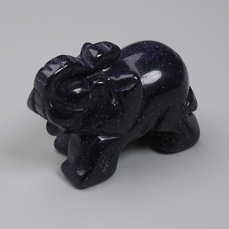 Statuette Éléphant en aventurine Nuit du Caire 55×35×26 mm+