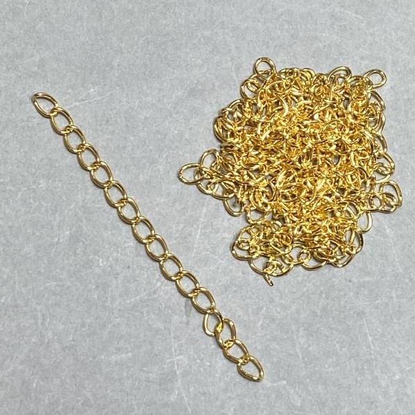 Fournitures – Chaîne prolongatrice supplémentaire de 7 cm – couleur or jaune – conditionnement (34 g ±)