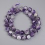 Perles d'améthyste Chevron ronde lisse, diamètre 10,5 mm ± sur fil, longueur d'environ 39 cm