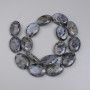 Perles ovales de labradorite, diamètre 25×18 mm ± sur fil, longueur 39 cm ±