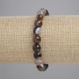 Bracelet en agate à billes lisses, diamètre d'environ 8 mm, longueur de 18 cm ±, élastique