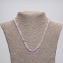 Collier de Morganite en cubes, diamètre 5 × 5 mm ±, longueur 45 cm ± avec fermoir