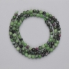 Perles facettées de zoïsite, diamètre 3,5 mm, montées sur fil, longueur 38 cm+