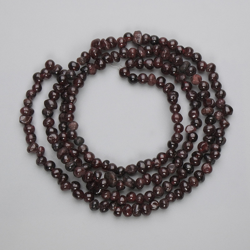 Perles de grenat facettées, diamètre 5 mm, tailles 5–6,5 × 4–5 mm sur fil, longueur 80 cm+