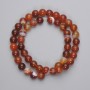 Perles d'agate rondes lisses, diamètre 8 mm, sur fil, longueur environ 37 cm