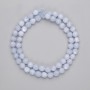 Perles d'aigue-marine facettées, diamètre 6×5,5 mm, longueur environ 37 cm, sur fil