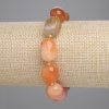 Bracelet en sardonyx galeté, diamètre 13-17 × 11-13 mm +/- perles 3 mm +/-, longueur 18 cm +/-, élastique
