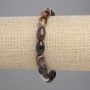 Bracelet en agate barillet, diamètre 12×8 mm, longueur 18 cm, élastique
