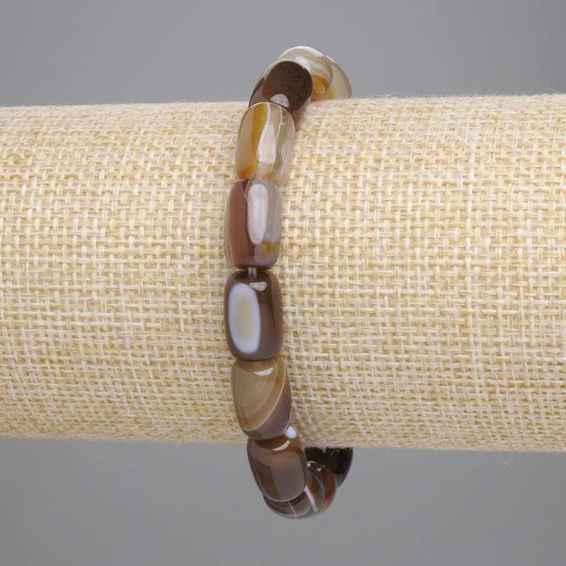 Bracelet en agate barillet 11 × 8 mm ±, longueur environ 18 cm, élastique