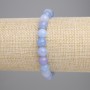 Bracelet en aigue-marine, perles rondes lisses de 8 mm +/- , longueur 18 cm +/-