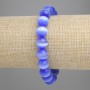 Bracelet bleu œil de chat (synthétique) perles lisses, diamètre 10 mm +-, longueur 18 cm +-, élastique