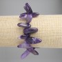 Bracelet en améthyste facettée, diamètre 15-20×5-10 mm, longueur 18 cm, élastique