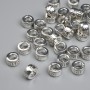 Fourniture perle-insert couleur métal argenté, diamètre 7×4 mm ± trou, diamètre 3,6 mm ±, conditionnement 20 g ~35 pièces +