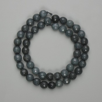 Perles d'iolite facettées, diamètre 8 mm, longueur 37 cm ± sur fil
