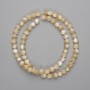 Perles beiges nacrées, billes lisses, diamètre d’environ 6 mm, longueur d’environ 39 cm, sur fil