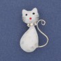 Broche Chat Halite métal argenté 38×25 mm+