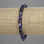 Bracelet violet en agate facettée, cubes 7×7 mm, longueur environ 18 cm, élastique