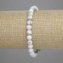Bracelet en howlite facettée, perles de 6 mm, longueur 18 cm, élastique