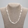 Collier de perles baroques naturelles, diamètre 24-26×7 mm, longueur environ 45 cm ± 5 cm, chaîne d'extension