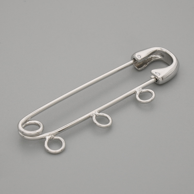 Base pour broche épingle 41 × 12 mm – métal argenté
