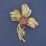 Broche-pendentif Accent strass doré métal 70 × 52 mm+