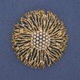 Broche-pendante Accent avec strass blancs et métal doré 61 mm+