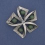 Broche Accent Néphrite, métal argenté, 60 mm+
