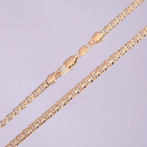 Chaîne Xuping en maillons Panzer, épaisseur 5 mm, longueur 49–51 cm, plaqué or 18K