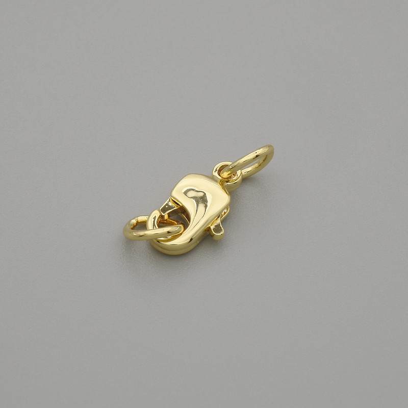 Fermoir mousqueton doré 12×5 mm ± métal doré