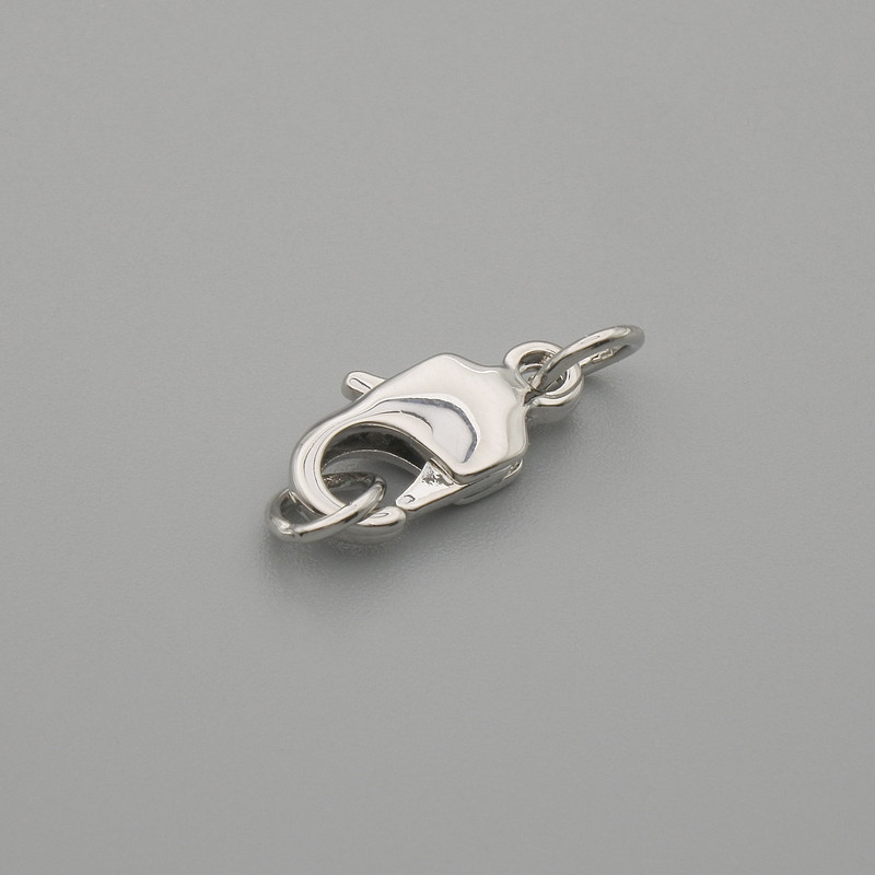 Fermeture mousqueton 12×5 mm ± métal argenté