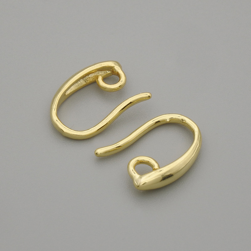 Crochets pour boucles d'oreilles en métal doré 14x2 mm — paire