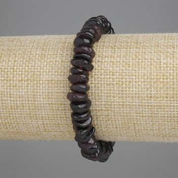 Bracelet en éclats de grenat, diamètre 9–12 × 2–4,5 mm, longueur 18 cm ± élastique