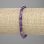 Bracelet en améthyste facettée, cube, diamètre 5×5 mm ±, longueur 18 cm ±, élastique