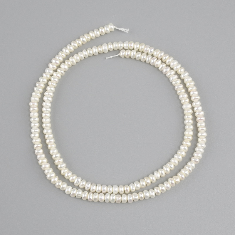 Perles d'eau douce, diamètre 3–3,5×2 mm, longueur 36 cm, sur fil