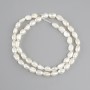Perles d'eau douce, diamètre 8-8,5 × 4-5 mm, longueur environ 37 cm, enfilées sur fil
