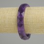 Bracelet en améthyste facettée carrée, diamètre 12x12 mm ±, longueur 18 cm (élastique)