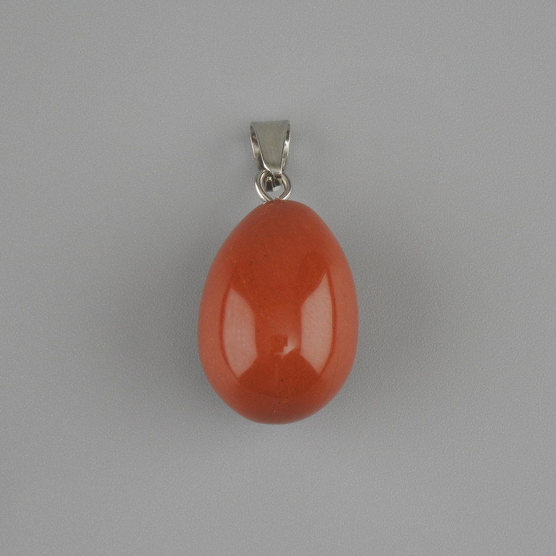 Pendentif en forme de goutte en jaspe rouge 18 × 13 mm ±, longueur 26 mm ±