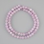 Perles de kunzite facettées en boule, diamètre 6 mm ±, longueur 38 cm ±, sur fil