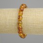 Bracelet en ambre, boules lisses, diamètre 9 mm, longueur 18 cm, élastique