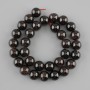 Perles de grenat rondes et lisses, diamètre 12 mm, longueur 39 cm, sur fil