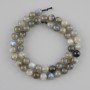 Perles de labradorite, sphères lisses, diamètre 8 mm ±, longueur 39 cm sur fil