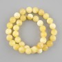 Perles d'agate jaune, sphères lisses, diamètre 10 mm ±, longueur 38 cm ±, sur fil
