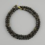 Perles d'obsidienne soleil facettées cube 4 mm, longueur 38 cm ±